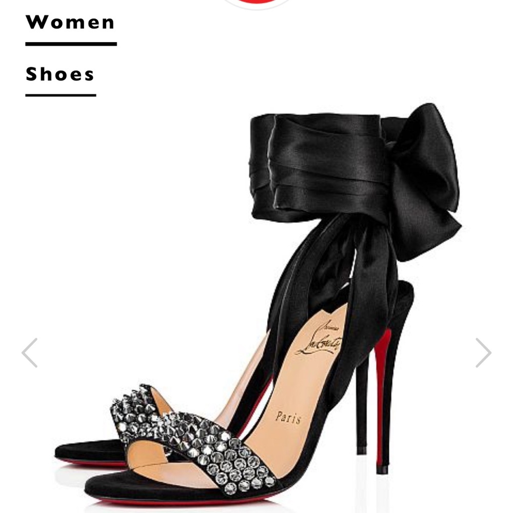 Louboutin Krystal Du Desert 100 VV/Crepe Satin Heels